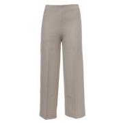 Elastische Taille Gebreide Broek Le Tricot Perugia , Gray , Dames