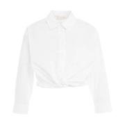 Witte Shirt met Knoopdetail voor Modieuze Vrouwen Liu Jo , White , Dam...