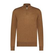 Cognac Katoenen Trui met Opstaande Kraag State of Art , Brown , Heren