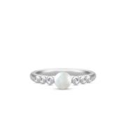 Klassieke Perla Ring met Witte Parel Julie Sandlau , White , Dames