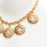 Pre-owned Metal necklaces Chanel Vintage , Yellow , Dames