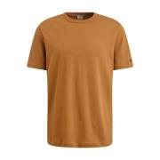 Korte Mouw R-Hals Regular Fit T-Shirt Cast Iron , Brown , Heren