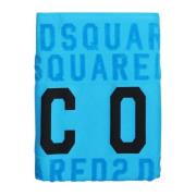 Luxe Atmosfeer Strandhanddoek met Iconisch Logo Dsquared2 , Blue , Her...