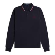 Authentieke lange mouwen Twin Tipped Polo Navy Fred Perry , Blue , Her...