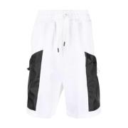 Bermuda Shorts met contrasterend logo John Richmond , White , Heren