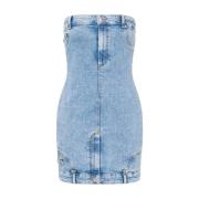 Casual Katoenen Jurk Moschino , Blue , Dames