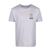 Grijze Logo-Print T-Shirt Moschino , Gray , Heren