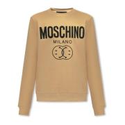 Sweatshirt met logo-opdruk Moschino , Beige , Heren