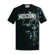 T-shirt met logo Moschino , Multicolor , Heren