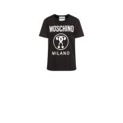 Double Question Logo T-shirt Moschino , Black , Dames