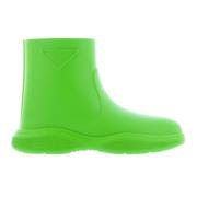 Stijlvolle Logo Regenlaarzen Prada , Green , Dames