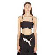 Logo Tape Crop Top Puma , Black , Dames