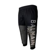 Mesh Lange Shorts Balmain , Black , Heren