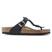 Zwarte en grijze tiener sandalen en pantoffels Birkenstock , Black , H...