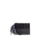 Canvas La Plata Kristallen Initialen Pouch Carolina Herrera , Black , ...