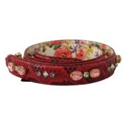 Rode exotische leren kristallen riem Dolce & Gabbana , Red , Dames