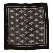 Zwart Patroon Heren Zakdoek Sjaal Dolce & Gabbana , Black , Heren