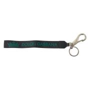 Zwarte DG Logo Rubberen Sleutelhanger Dolce & Gabbana , Black , Dames