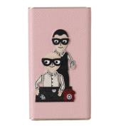 Roze Leren Power Bank met Dgfamily Logo Dolce & Gabbana , Pink , Dames