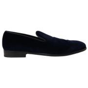 Blauwe Velvet Loafers - Formele Schoenen Dolce & Gabbana , Blue , Here...