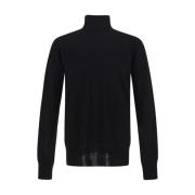 Harmony Sweater, Klassieke Gebreide Trui Jil Sander , Black , Heren