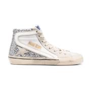Sneakers met glitterdetail van leer Golden Goose , White , Dames