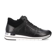 Zwarte Gesloten Sneakers voor Dames Remonte , Black , Dames