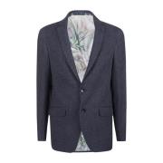 Blauwe Bloemen Gevoerde Slim Fit Jas Etro , Blue , Heren