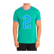 Korte Mouw T-shirt in Wit-Geel La Martina , Green , Heren