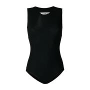 Zwarte Mouwloze Gebreide Bodysuit Maison Margiela , Black , Dames