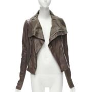 Pre-owned Leather outerwear Rick Owens Pre-owned , Brown , Dames