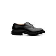 Zwarte platte schoenen voor heren Tricker's , Black , Heren