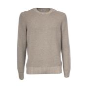 Slim Fit Crew Neck Cashmere Trui Gran Sasso , Beige , Heren