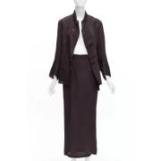 Pre-owned Silk dresses Yohji Yamamoto Pre-owned , Brown , Dames