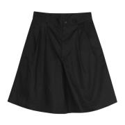 Zwarte Oversized Katoenen Twill Shorts Comme des Garçons , Black , Her...