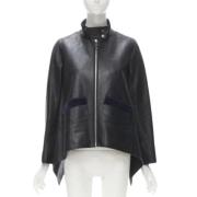 Pre-owned Leather outerwear Hermès Vintage , Black , Dames