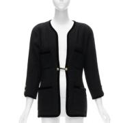 Pre-owned Wool outerwear Chanel Vintage , Black , Dames