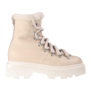 Leren Enkellaarzen Santoni , Beige , Dames