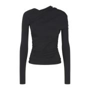 Zwarte Twisted Top Balenciaga , Black , Dames