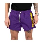 Midi Bokser Shorts - Actiee Strandkleding Dsquared2 , Purple , Heren