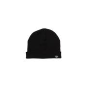 Beanie Hat - Stijlvol en Trendy Emporio Armani , Black , Heren