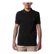 Medal Stripe Pole Shirt Fred Perry , Black , Heren