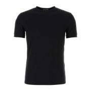 Stretch Viscose T-shirt Giorgio Armani , Black , Heren