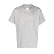 Grijze T-shirts en Polos met Metallic Logo Print Givenchy , Gray , Her...