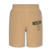 Shorts met logo Moschino , Beige , Heren