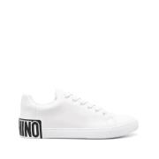 Witte Logo Sneakers Moschino , White , Heren