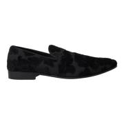 Zwarte Brokaat Loafers Dolce & Gabbana , Black , Heren
