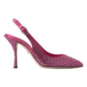 Roze Slingback Pumps met Kristallen Dolce & Gabbana , Pink , Dames