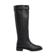 Stoere Moto Kniehoge Hoge Laarzen Stuart Weitzman , Black , Dames