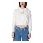 Dames Print Hoodie Calvin Klein Jeans , White , Dames